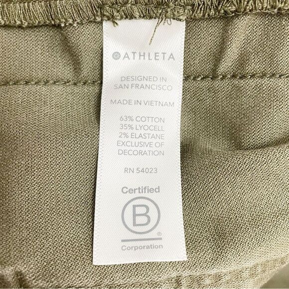 Athleta Summit Cotton Cargo Pant in Tortuga Olive Side Stripe Women’s Size 4 - Picture 13 of 15